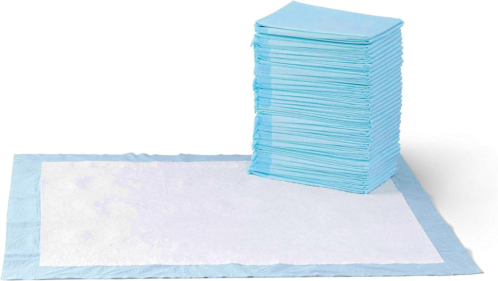 Puppy Pads with Quick-Dry 5-Layer Leak-Proof Design for Potty Training, X-Large Size 28 X 34 Inch, Pack of 40, Blue & White
