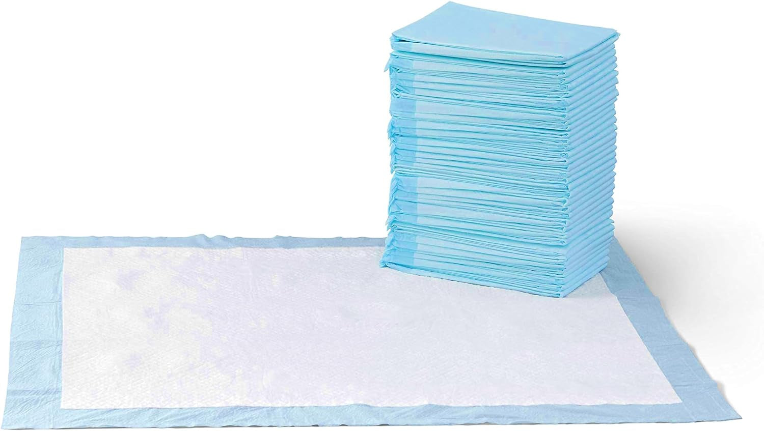Puppy Pads with Quick-Dry 5-Layer Leak-Proof Design for Potty Training, X-Large Size 28 X 34 Inch, Pack of 40, Blue & White