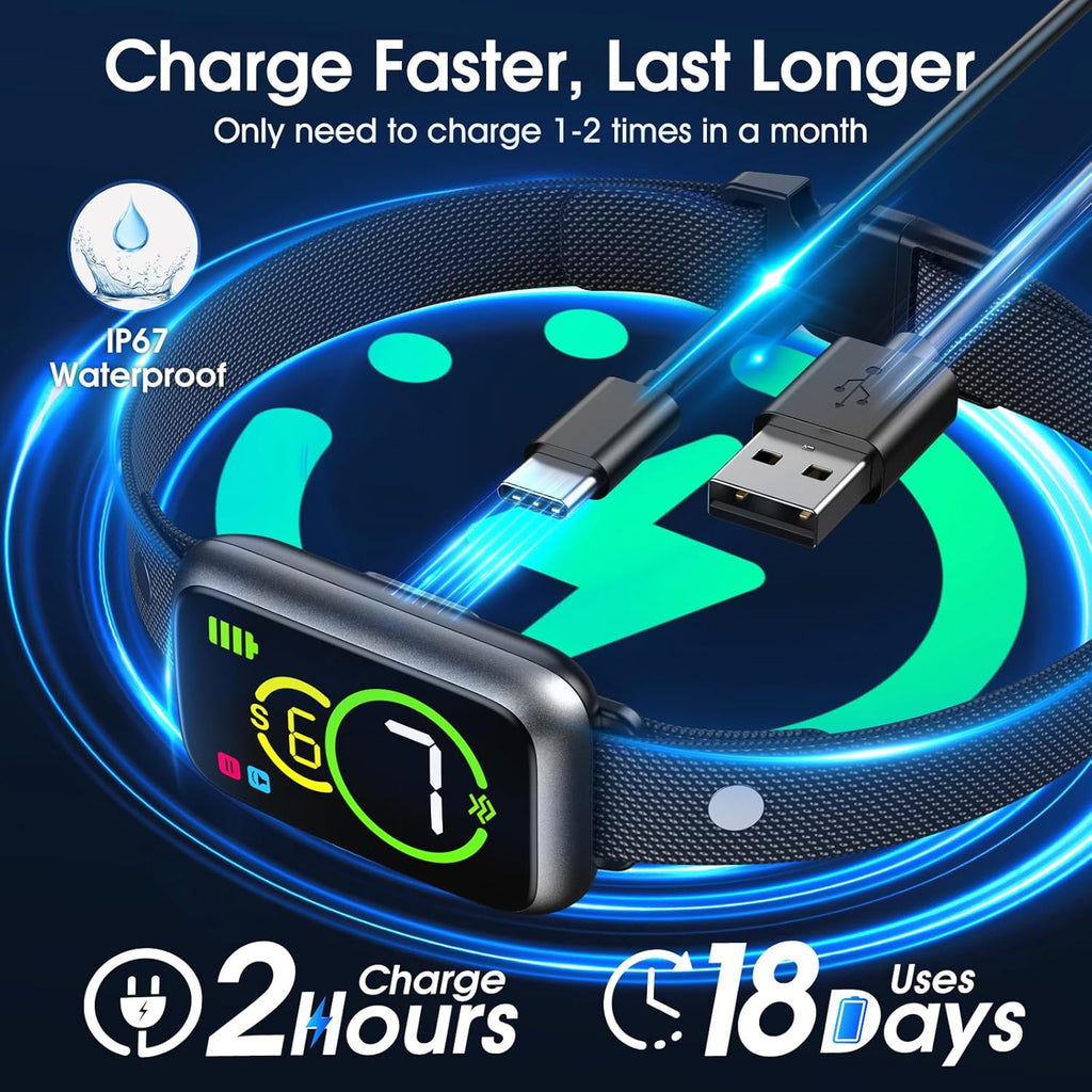 1S Stop Barking Smart Dog Bark Collar, Humane anti Barking Device with Beep & Vibration, 7 Adjustable Sensitivity, Ultra-Light Bark Collar for Small Medium Large Dogs IP67 Waterproof Indoor Outdoor