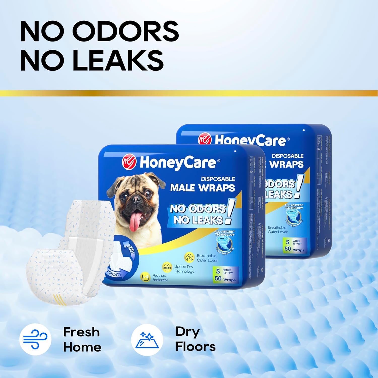 All-Absorb A26 Male Dog Wrap, 50 Count, Small