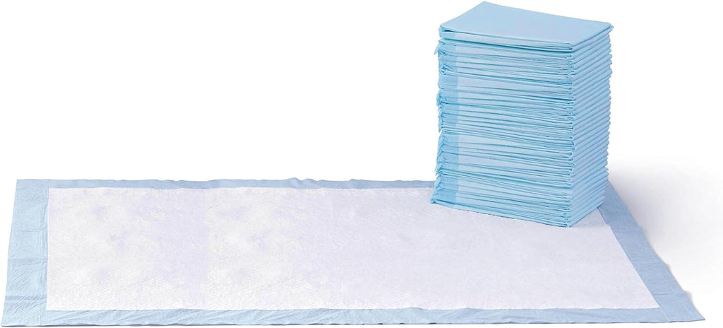 Leakproof Dog and Puppy Pee Pads with 5-Layer Quick-Dry Surface for Potty Training, Standard Absorbency, Giant, 27.5 X 44Inch, Pack of 40, Blue & White