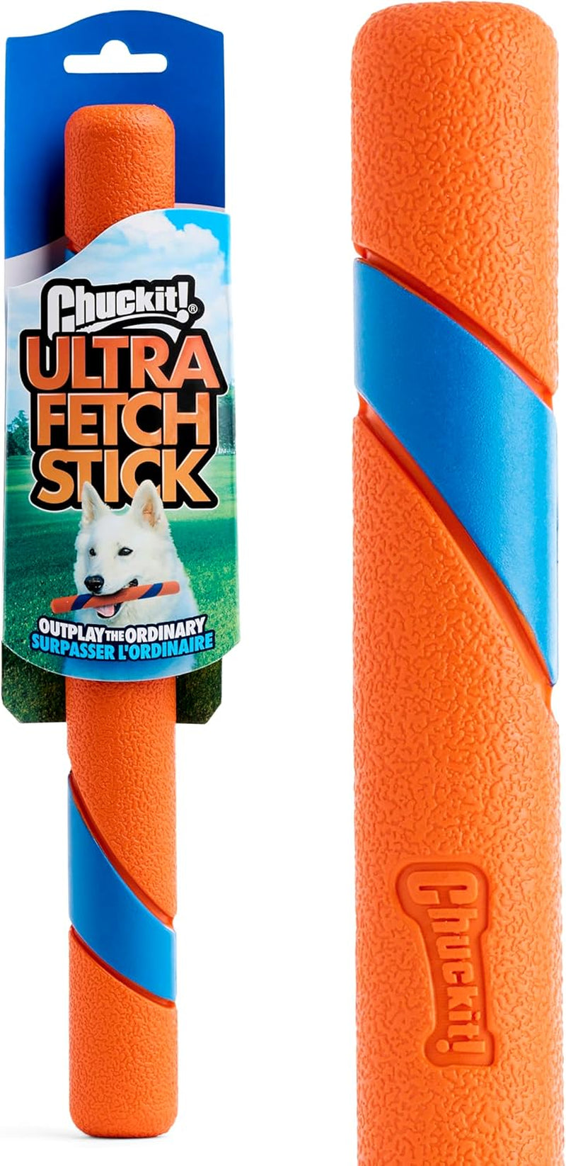 Interactive Dog Toy Ultra Fetch Stick - 12 Inch Outdoor Dog Toy for All Breed Sizes