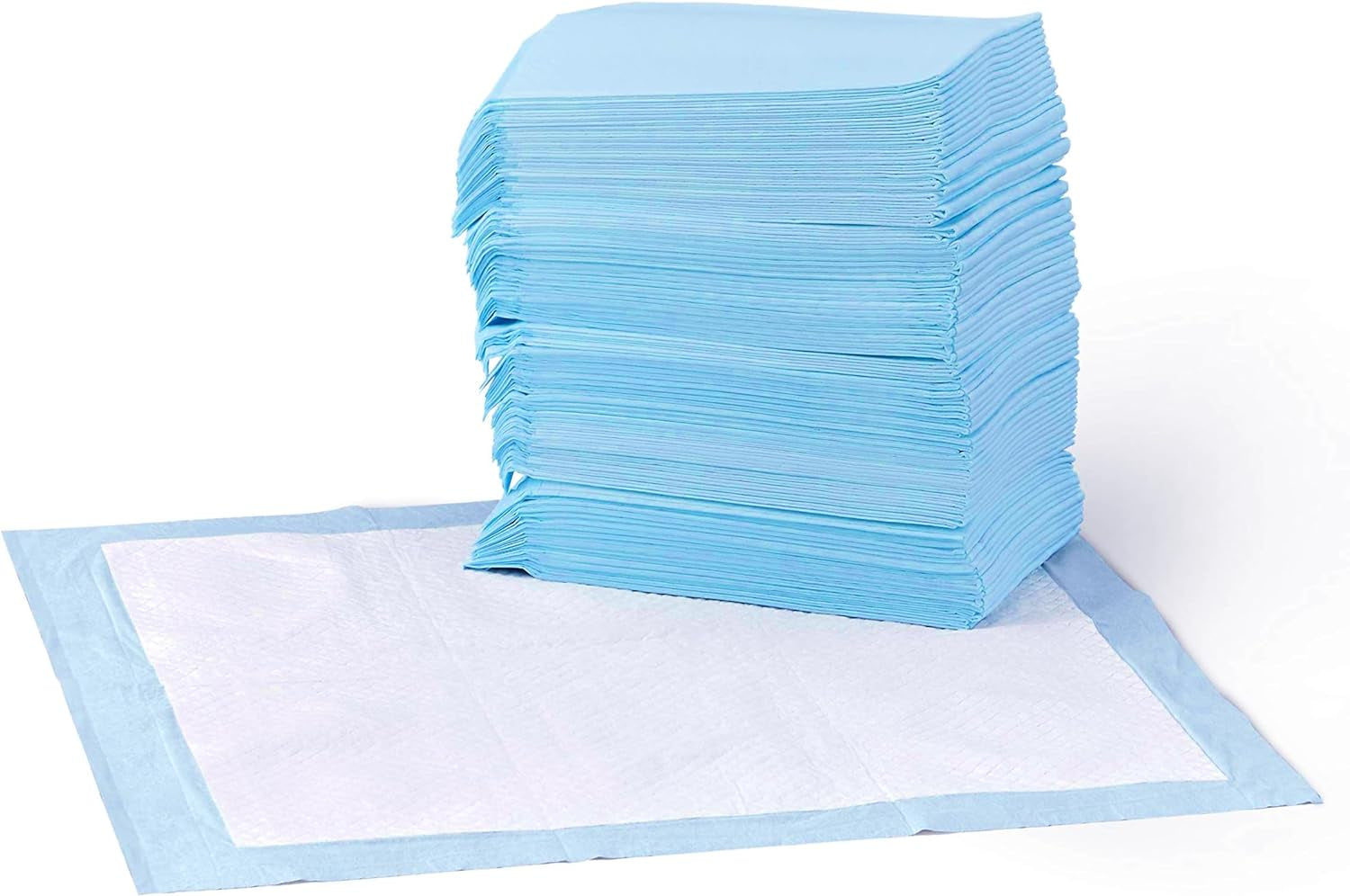 Puppy Pads with Quick-Dry 5-Layer Leak-Proof Design for Potty Training, X-Large Size 28 X 34 Inch, Pack of 40, Blue & White